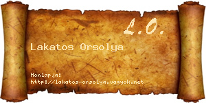 Lakatos Orsolya névjegykártya